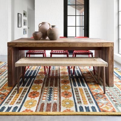 Alexander Home Santa-Fe Boho Hand-Hooked Wool Rug