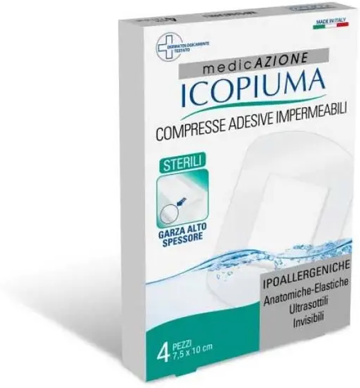 DESA PHARMA Srl Icopiuma Medicazione Postoperatoria Garza Compressa 10x7,5cm 4 Pezzi - Garza Compressa