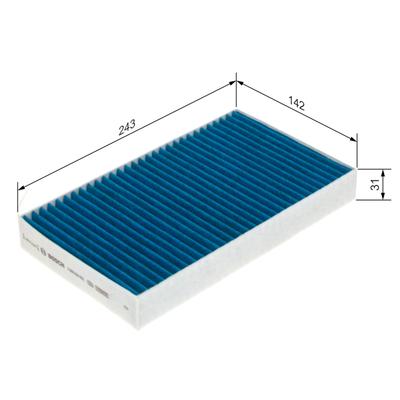 BOSCH Filter, Innenraumluft 0 986 628 583 für Tesla