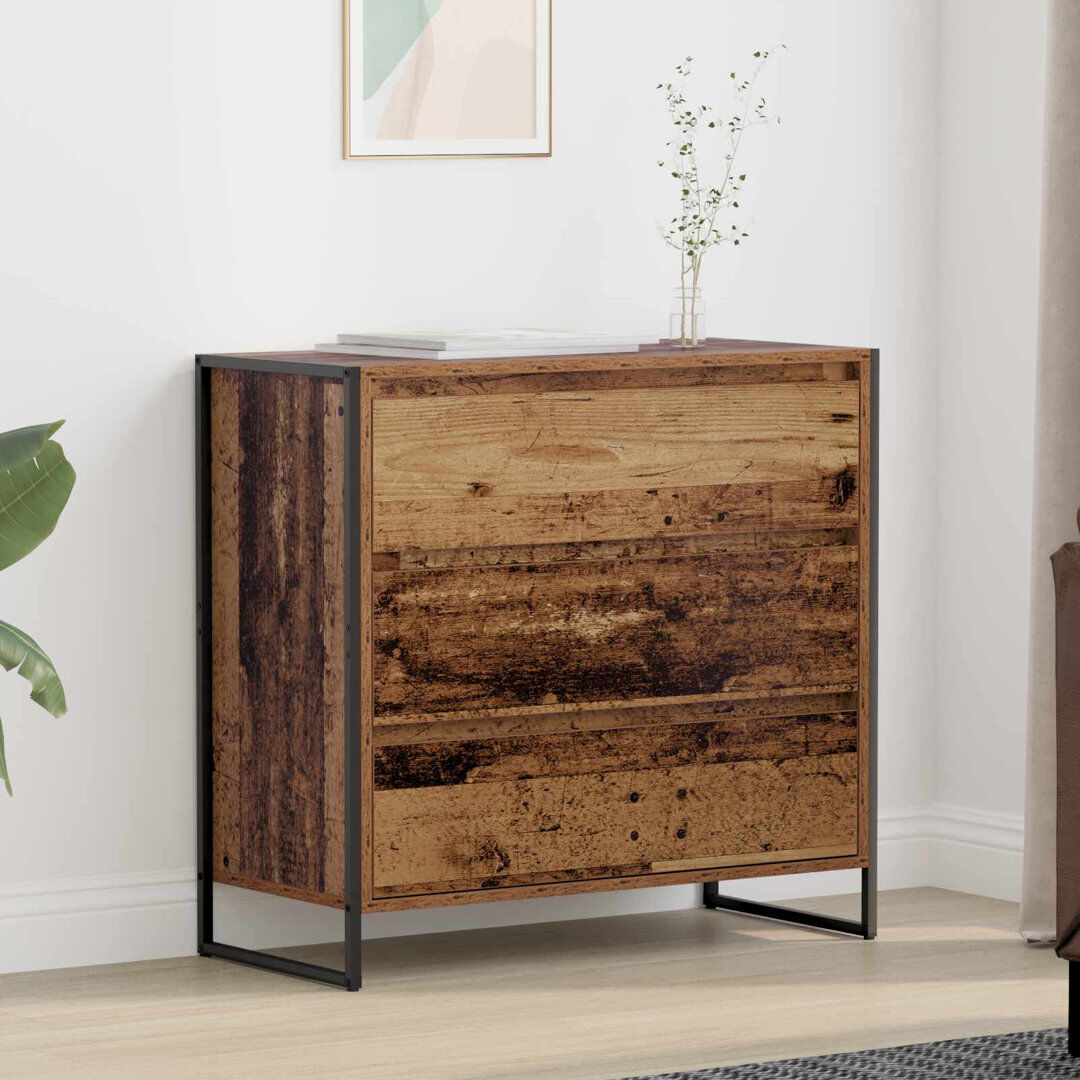 17 Stories Sideboard Accent Chest Old Wood 75.5cm H X 79cm W X 36cm D