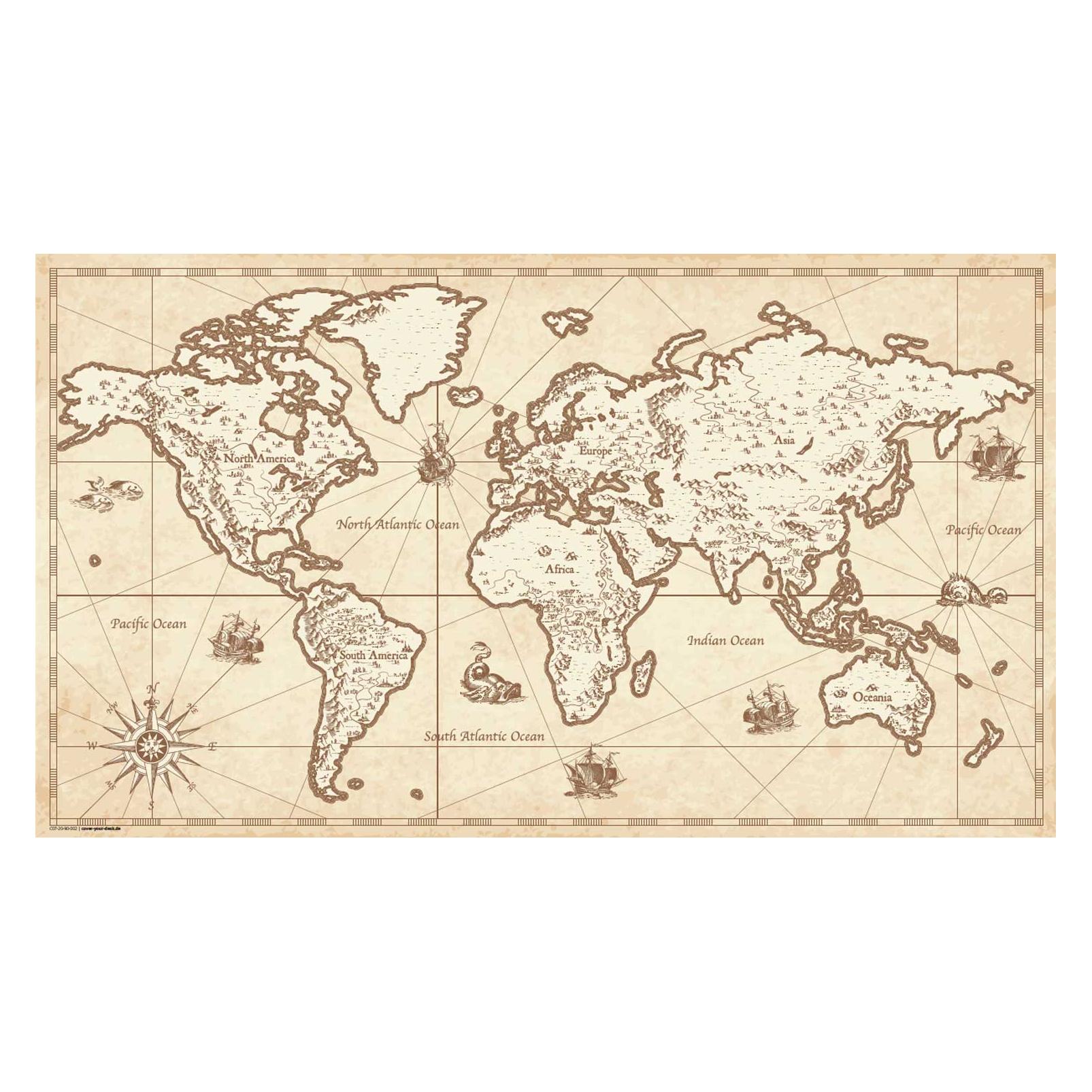 CoverYourDesk Schreibtischunterlage Weltkarte retro (21557429)