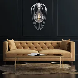 Hängelampe  Pendelleuchte Wohnzimmerleuchte Industriell Hängeleuchte Küche Gitterschirm, Metall weiß chrom, 1x E27, DxH 30x120cm