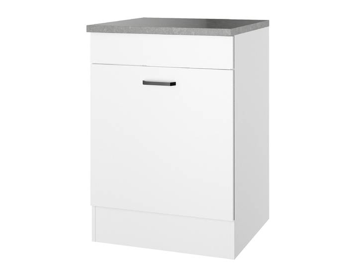 Meuble bas pour poubelle 60 x 88 x 60cm Blanc/Blanc