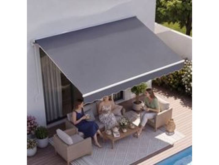 VEVOR Store Banne Manuel 250x200 cm Auvent Rétractable pour Terrasse et Balcon, Extérieur, Devantures de Cafés, de Restaurants, de Boutiques, avec Manivelle, Angle d'Inclinaison 45°-85°, Gris Foncé