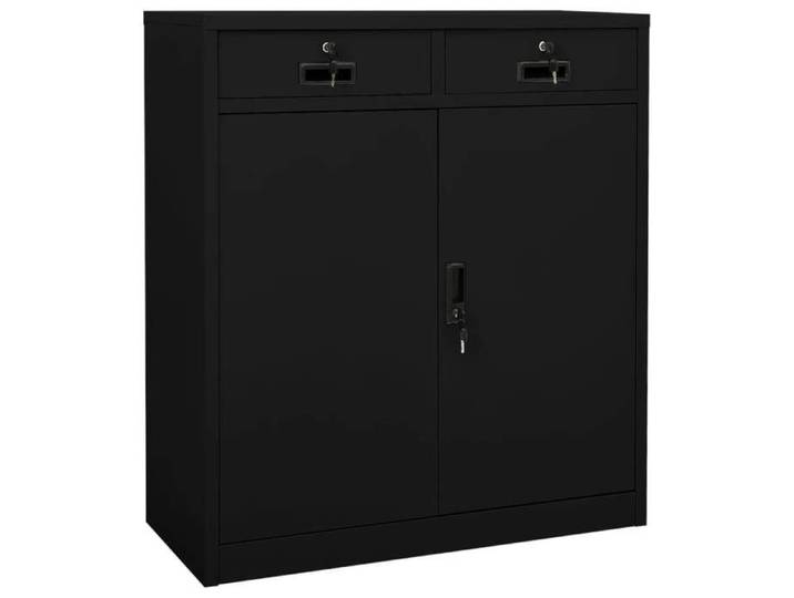 SALE 2025 Armoire de bureau Noir 90x40x102 cm Acier 28 65 Kg 9039