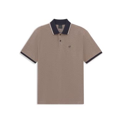 Poloshirt BUGATTI, Herren, Gr. L, beige (40, beige), 100% Baumwolle, unifarben, normal, ohne Ausschnitt, Shirts, Modern Fit mit dezenter Stickerei