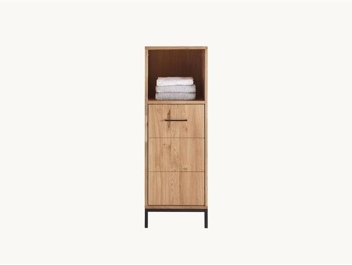 Badschrank Sora - mit 2 Schubladen - H115xB40xT35 cm
