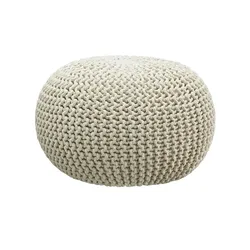 como Pouf  Strick , creme , Maße (cm): H: 38  Ø: 50