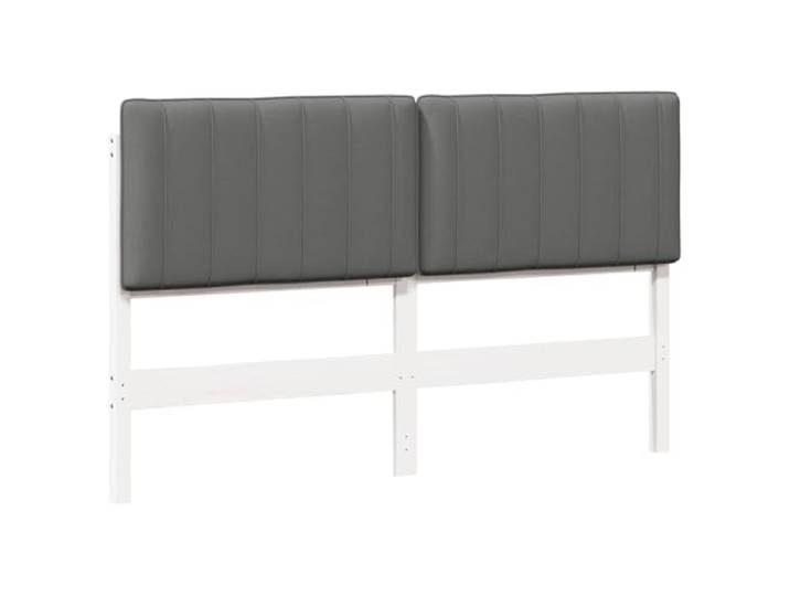KTHLBRH Gepolstertes Kopfteil weiß und hellgrau 160 cm Kiefer massiv Minimalistisches Design, massives Kiefernholz, Rückseite veredelt, leicht zu reinigen, vielseitig einsetzbar