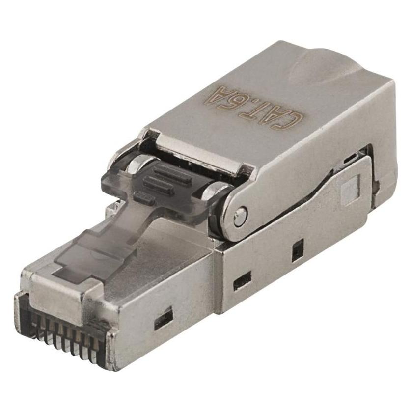 Deltaco RJ45 plug Cat6A shielded tool-less metal (CAT6a) (MD-106)