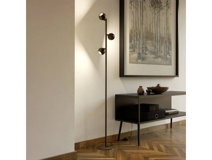 EGLO Stehlampe BIMEDA 1, bronze / altmessing, für Wohn- / Esszimmer, Metall, Kugellampe