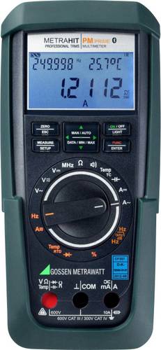 Gossen Metrawatt METRAHIT PM PRIME BT Hand-Multimeter kalibriert (DAkkS-akkreditiertes Labor) digital Datenlogger CAT III 600