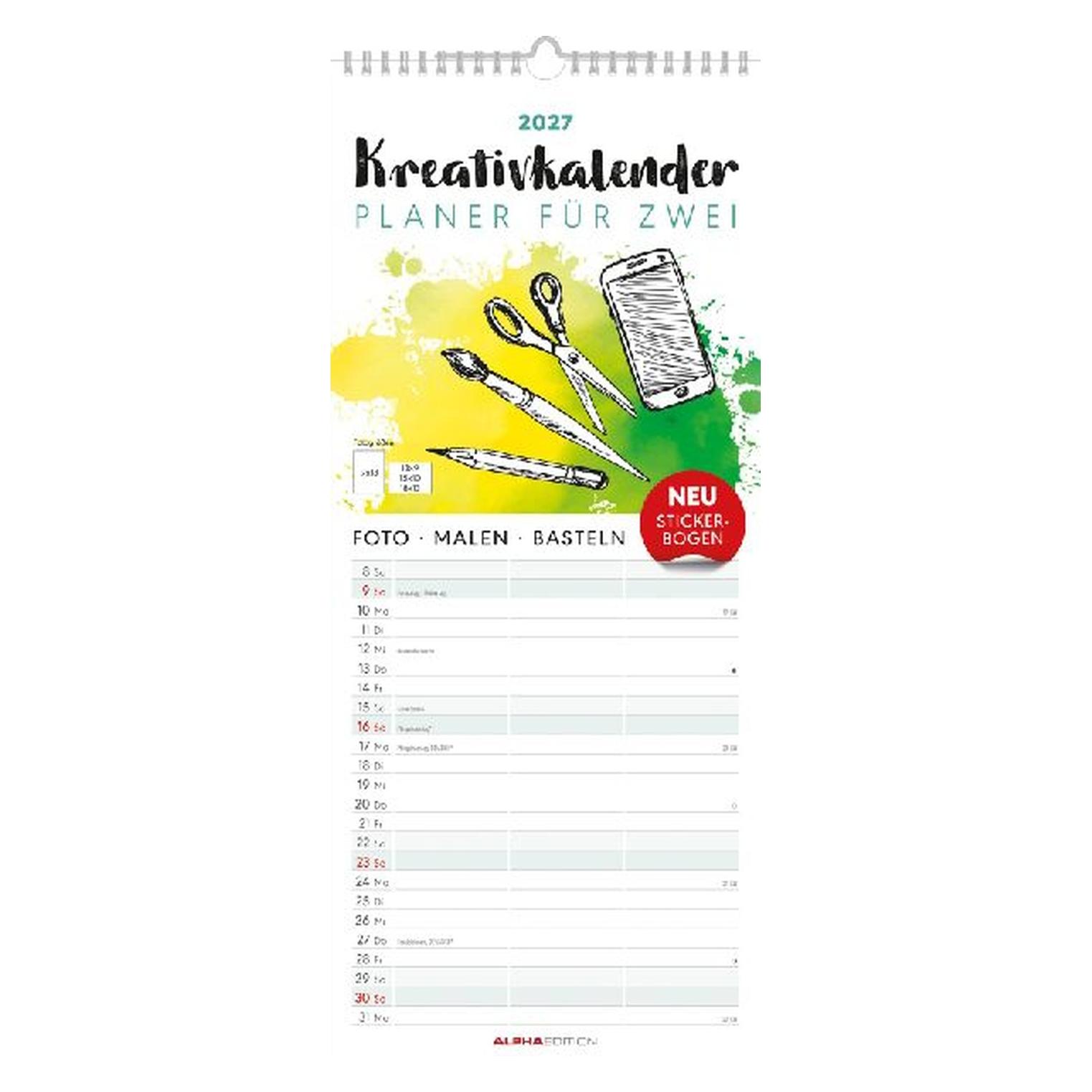 Alpha Edition Kreativkalender Planer für 2 2027 (155101)