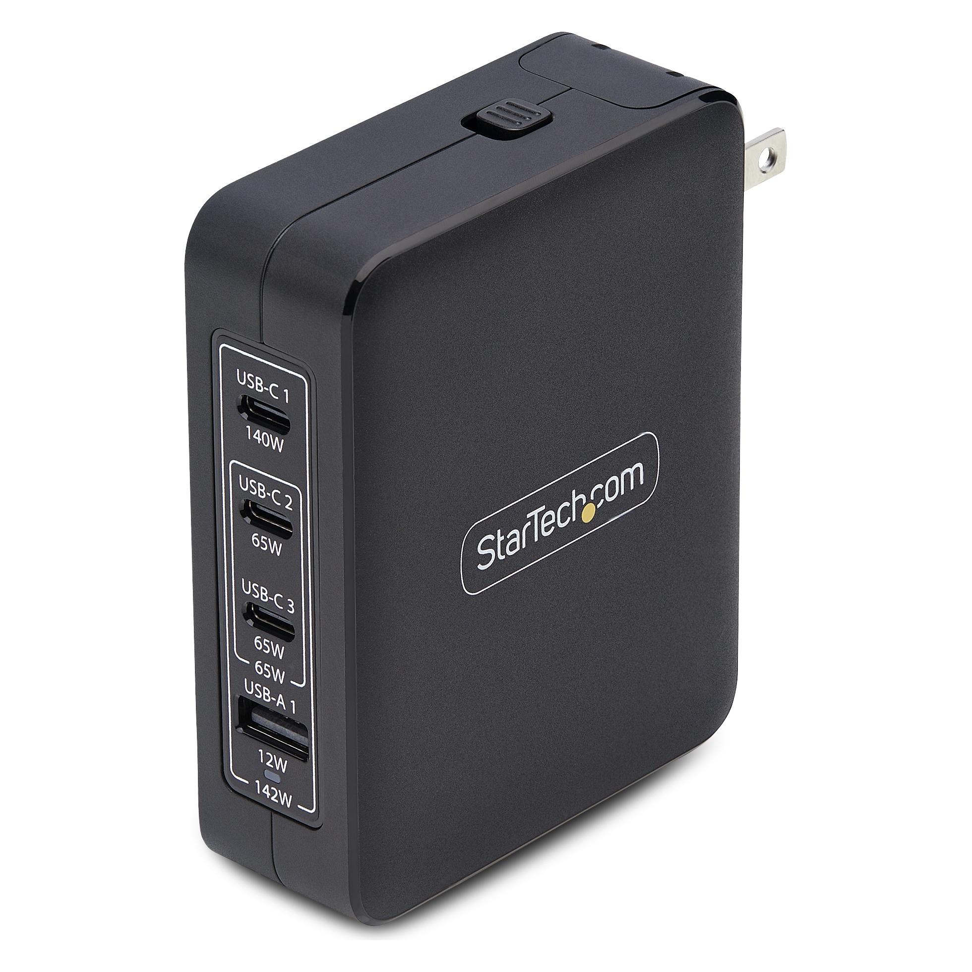 StarTech .com 3114GCU-WALL-CHARGER, Drinnen, AC, 28 V, Schwarz (142 W, 4 Ports) (3114GCU-WALL-CHARGER)
