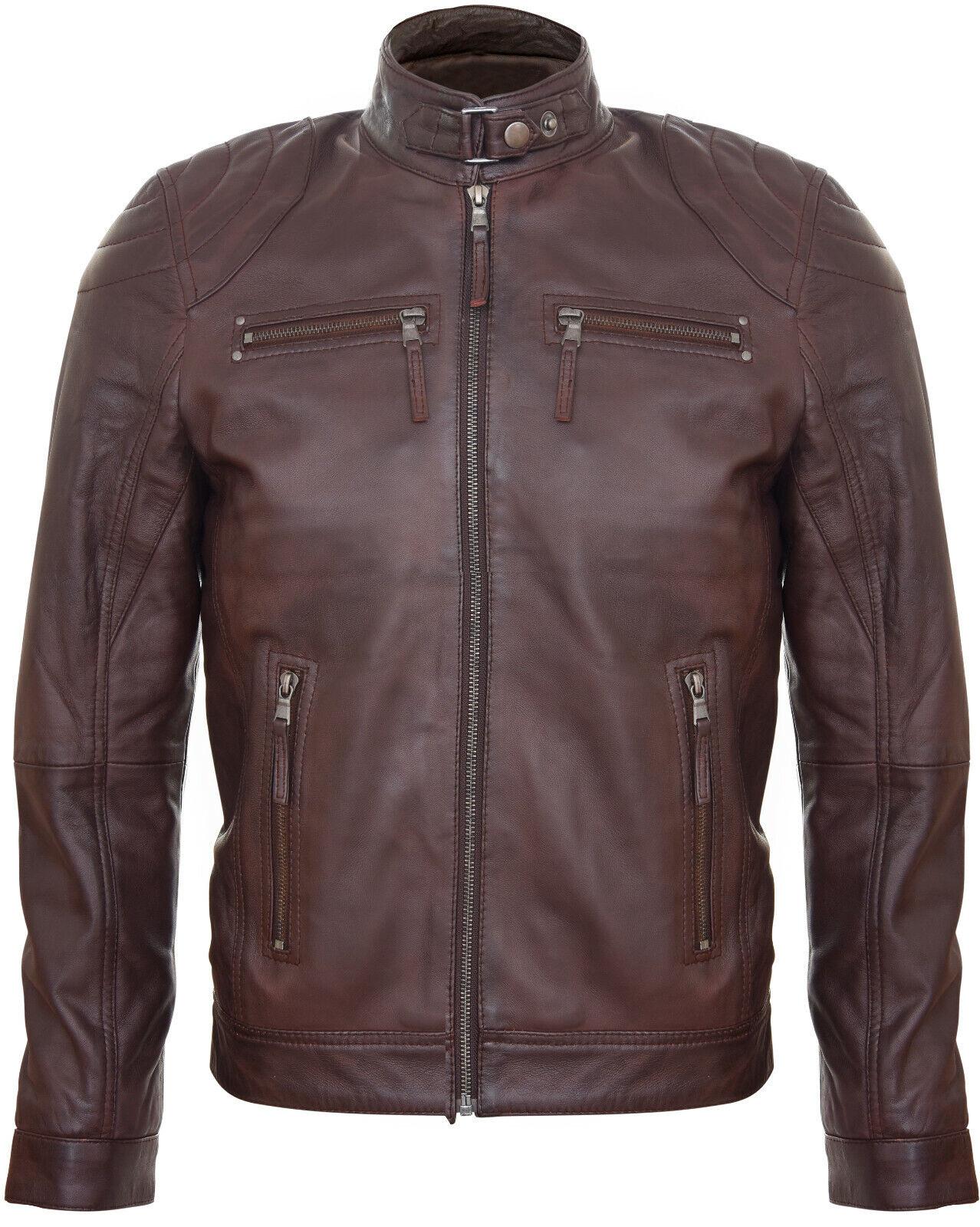 Biker-Rennjacke aus Leder mit Reißverschluss