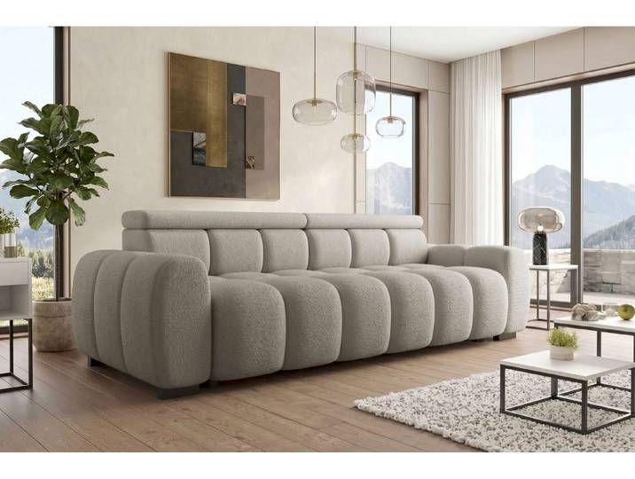 Sofa Dreams Big-Sofa Großes Sofa Santorin L-Form in Stoff, Sofa, Big-Sofa, Kopfteilverstellungen