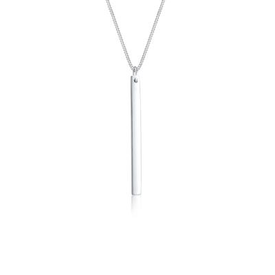 Kette mit Anhänger ELLI "Anhänger Rechteck Schmuck Geschenk 925 Sterling Silber" Gr. 45, silber, Halsketten, Damen, 45, ohne Stein, Silber 925 (Sterlingsilber), L: 45