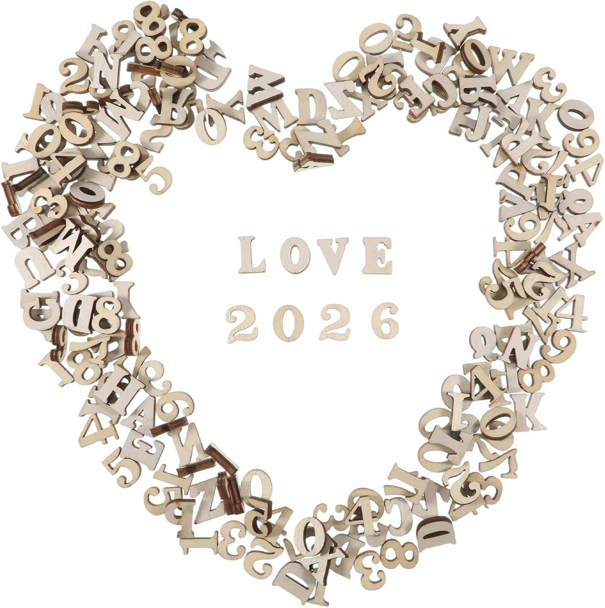 Set van 200 houten letters en cijfers voor knutselen en decoratie