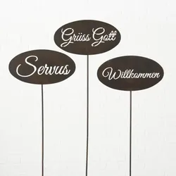 BOLTZE GRUPPE GmbH Gartenstab Servus, 3 sort., H 130 cm, Metall, Braun Sortierung: 3 sort.; Metallart: Eisen; Länge Artikel: 38 cm; Höhe Artikel: 130 cm; Farbe: Braun; A