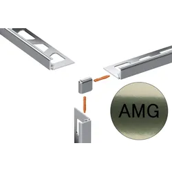 Schlüter Systems JOLLY-AMG Außenecke 90° Aluminium AMG - Aluminium messing glänzend eloxiert Höhe: 11 mm