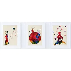POSTER Set Mit 3 Kinderbuch Aquarell A4 Rahmenlos