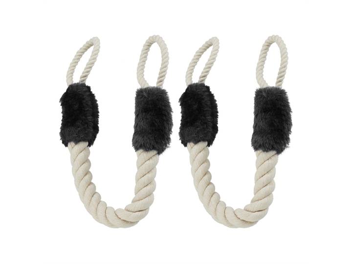 Türkordel Klemmschutz 2er-Set Beige-Schwarz