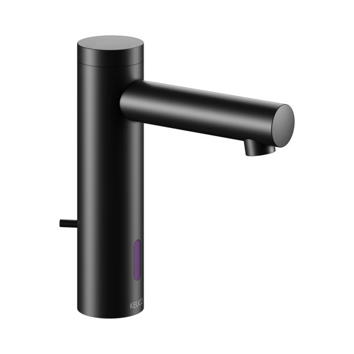 Keuco Ixmo Elektronik-Waschtischmischer 59511371100 schwarz matt, Batteriebetrieb, Ausladung 124mm