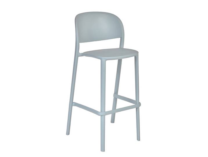 Tabouret haut d'extérieur Lucia en polypropylène recyclable - Bleu