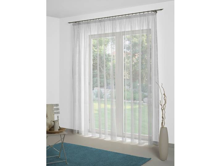 Gardine WIRTH Lizzy Gr. 1, weiss (weiß), B:300cm H:120cm, Polyester, Gardinen, Gardine