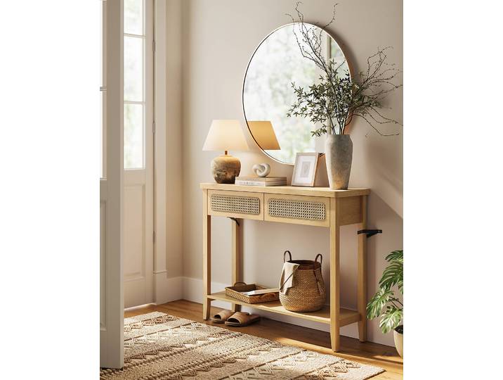 Table console Billup 100 x 80 x 30cm Marron/Imitation chêne