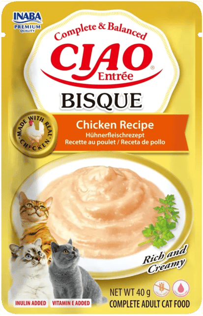 Churu Entrée Bisque Receita de Frango com Atum 12 unid x 40g