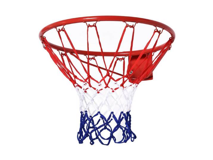 FELIXLEO Sportgeräte-Regalwagen Basketballkorb mit Netz 46 cm Stahlrohr Nylon rot blau weiß ideal für, 1-tlg.