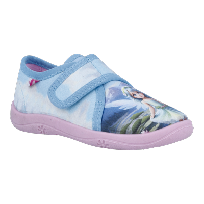 Hausschuh RICHTER "Mia", Mädchen, Gr. 26, Baumwolle, lila kombiniert, Schuhe Hausschuh, Klettschuh, mit schönem Fantasy-Motiv, Größenschablone zum Download