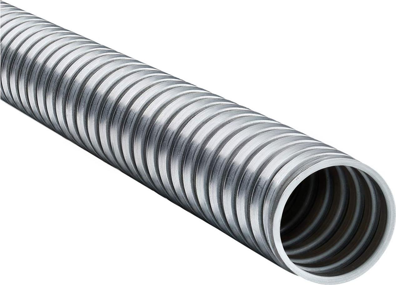 FLEXA SPR Metallschutzschlauch eingehaktes Profil blank AD 5,0mm, ID 3,0mm eingehaktes Profil, Mindestbiegeradius