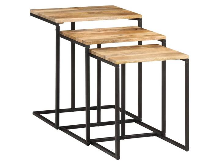 furnicato Satztisch Satztische Echtholz 45x30x51 cm Natur (1-St), Stapelbare Beistelltische mit Ablagefläche für dein Wohnzimmer