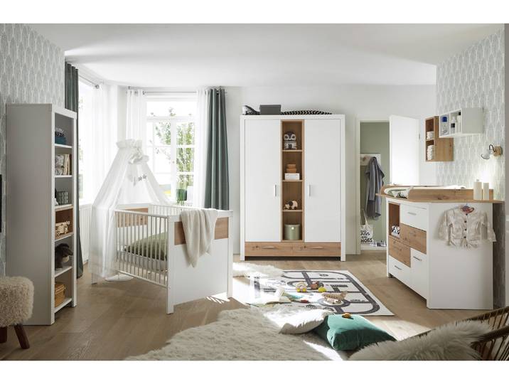 FABI Komplett-Babyzimmer, Material Spanplatte, weiß / Artisan