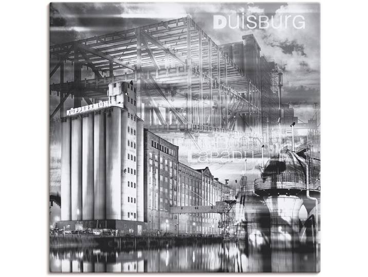 Leinwandbild ARTLAND Duisburg Skyline Collage III , bunt (farbe bild(er): bunt), B:70cm H:70cm, Bilder, Leinwandbild, auf Holzrahmen gespannt