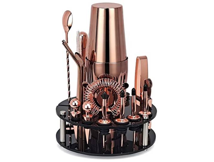 XAGMODSHN 20-teiliges professionelles Cocktail-Set aus Edelstahl, 750/600 ml, Weinmixer, Shaker-Werkzeug für