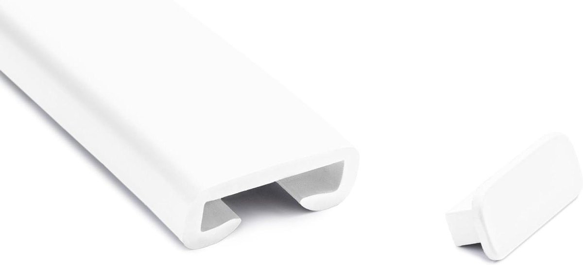 Wit Afsluitdop Handrail Eindkap PVC voor Trappenafwerking 40 x 8 mm