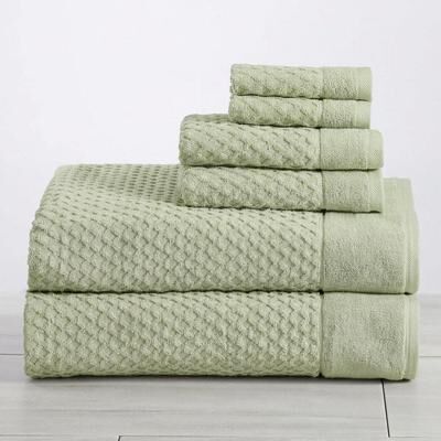 Linery & Co. Cotton Diamond Waffle Texture Bath Towels