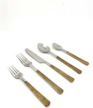 Vibhsa Luxe Collection Gold Stainless Steel Flatware Set, 20-Piece Service for 4