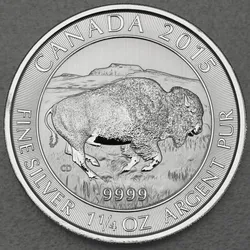 Silbermünze 1 1/4oz "Kanadischer Bison" 2015 (Kanada)