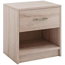 COSTWAY Nachttisch mit Schublade, kleiner Beistelltisch mit offenem Fach, Sofatisch, Nachttisch