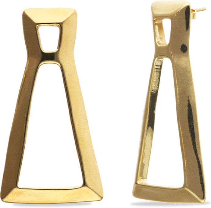 UNOde50 Pendientes triangulares bañados en oro 18k Dorado U