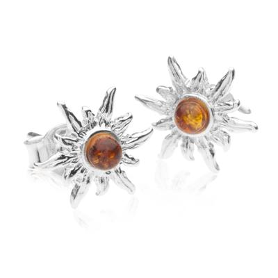 Paar Ohrstecker OSTSEE-SCHMUCK "Ostsee-Schmuck Ohrstecker Sonne Ohrstecker Sonne", weiß, Ohrringe, Damen, 11 x 11mm, Silber 925 (Sterlingsilber)