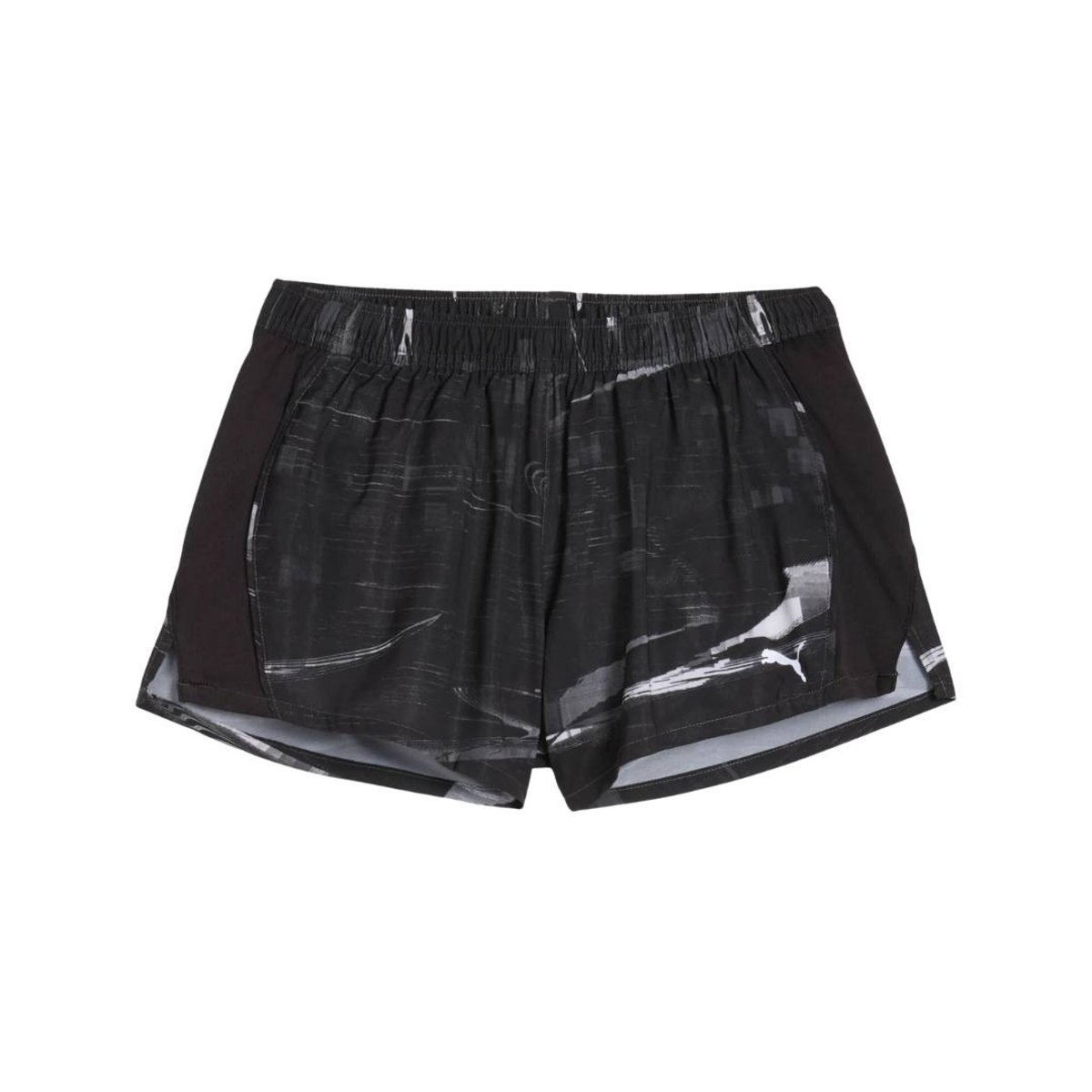 Short Puma Run Velocity AOP 3" Preto Feminino, Tamanho XS Mulher