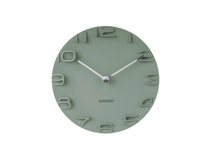 Karlsson Wanduhr The Edge, Grün, Kunststoff, 42x42x5 cm, Dekoration, Uhren, Wanduhren