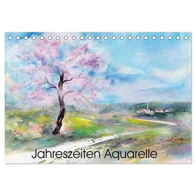 Jahreszeiten Aquarelle (Tischkalender 2027 DIN A5 quer), CALVENDO Monatskalender