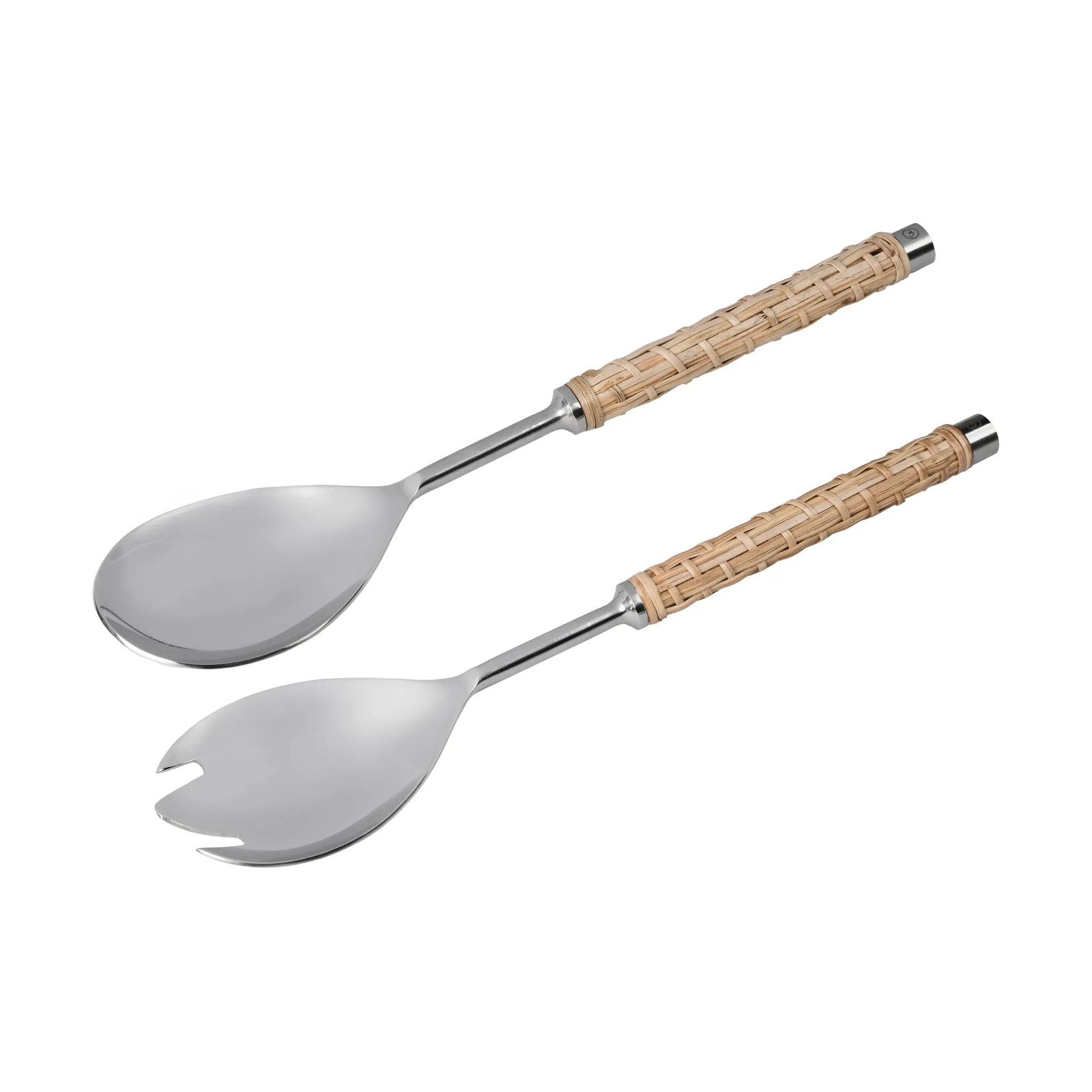 ERNST Saladebestek 2-delig met gevlochten zeegras handvat, 28 cm