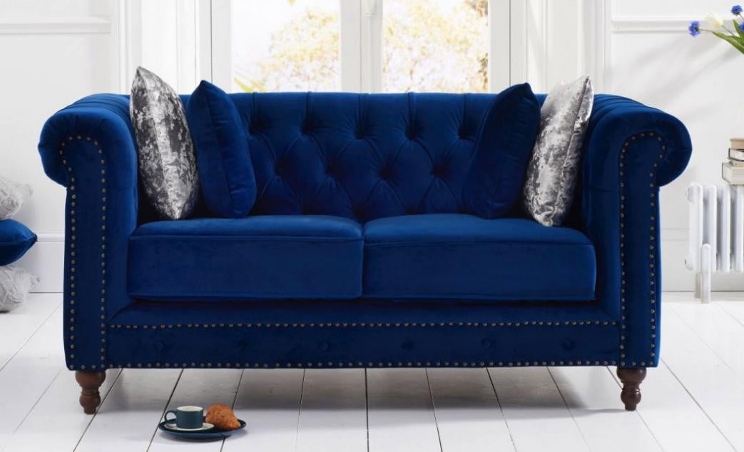 Chesterfield 2-zits bank met lederen bekleding